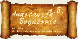 Anastasija Bogatović vizit kartica